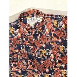 VTG 90 Pacha Ibiza Jet Set Rock&Roll Shirt Men Size M Silk Multicolor Club Space